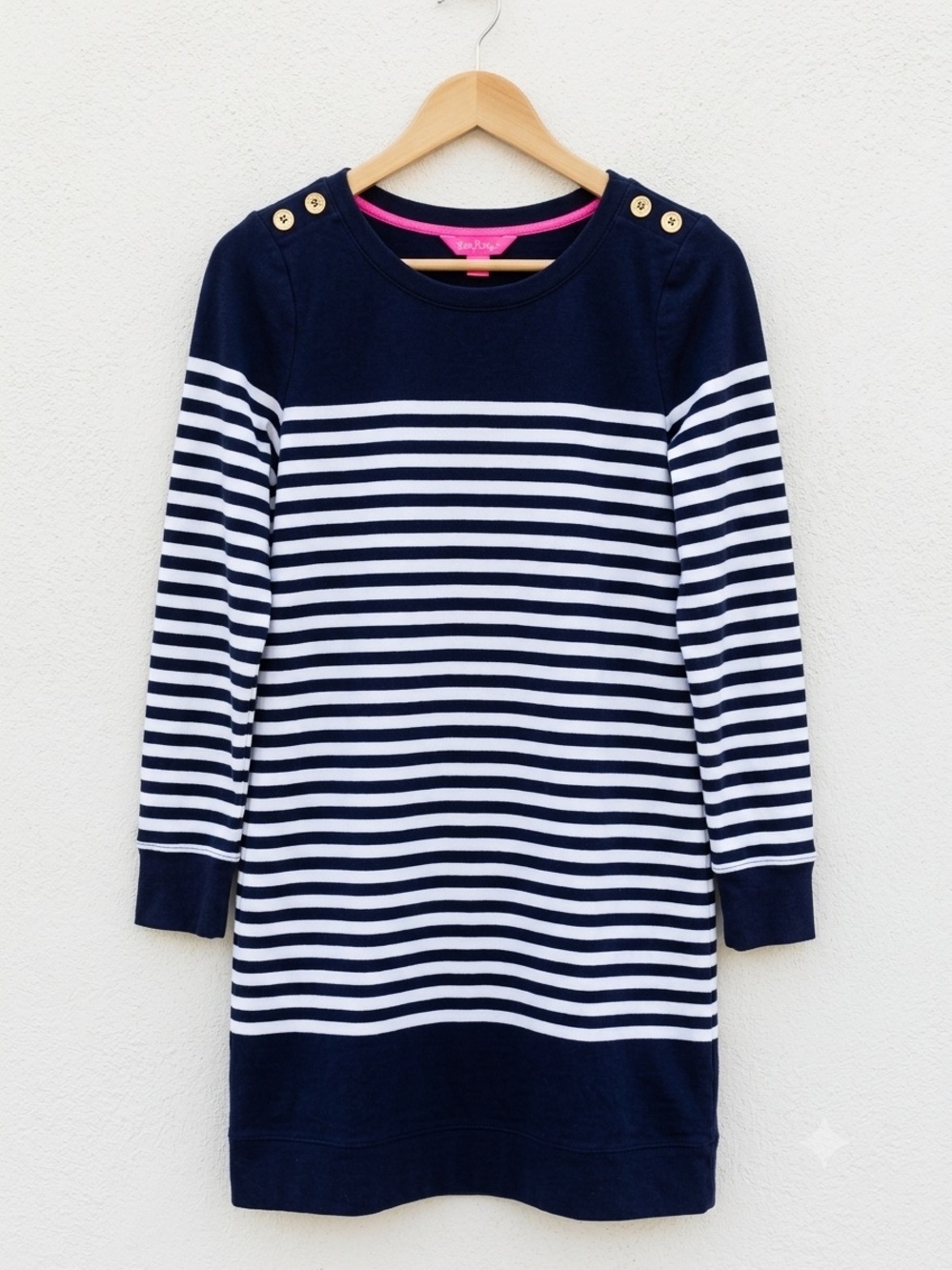 Lilly Pulitzer Navy and White Striped Boatneck Sweater Dress